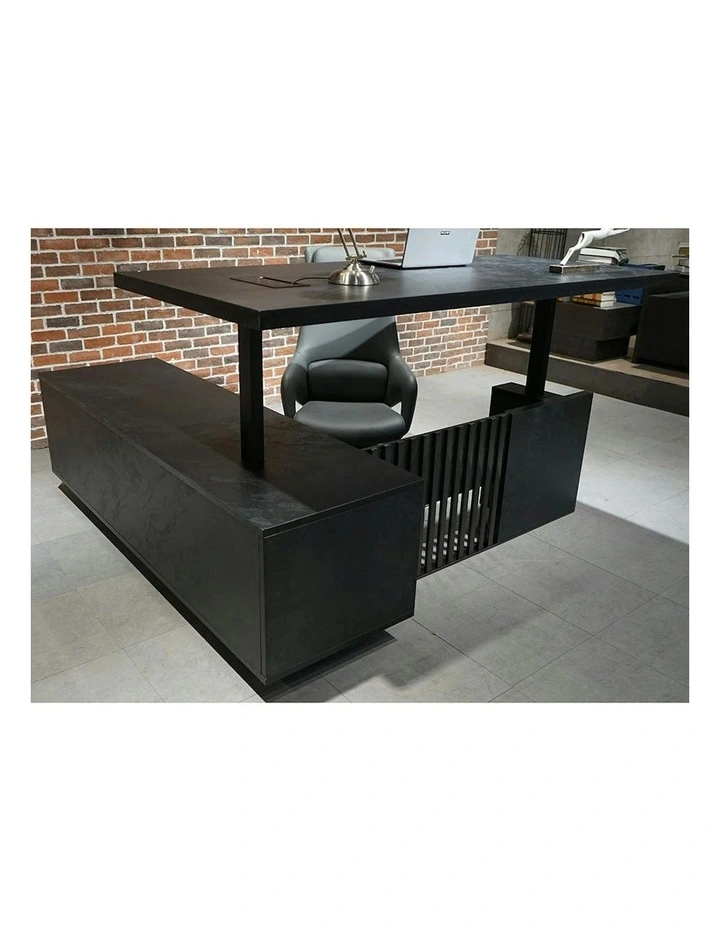 DAXTON Executive Desk with Right Return with Lift 200cm - Black image 4