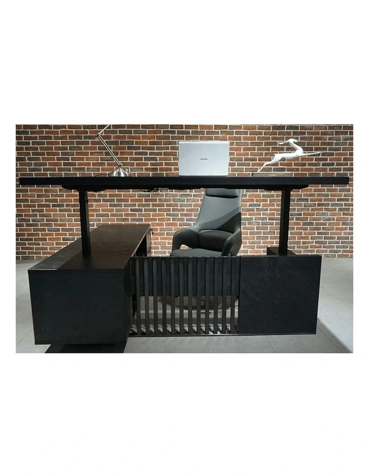 DAXTON Executive Desk with Right Return with Lift 200cm - Black image 5