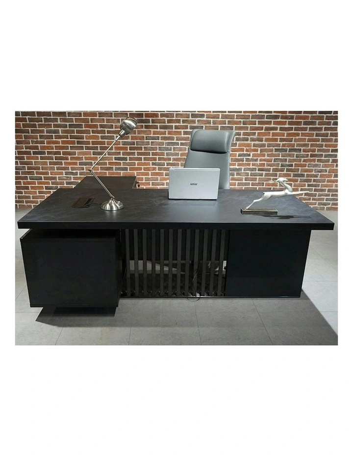 DAXTON Executive Desk with Right Return with Lift 200cm - Black image 6