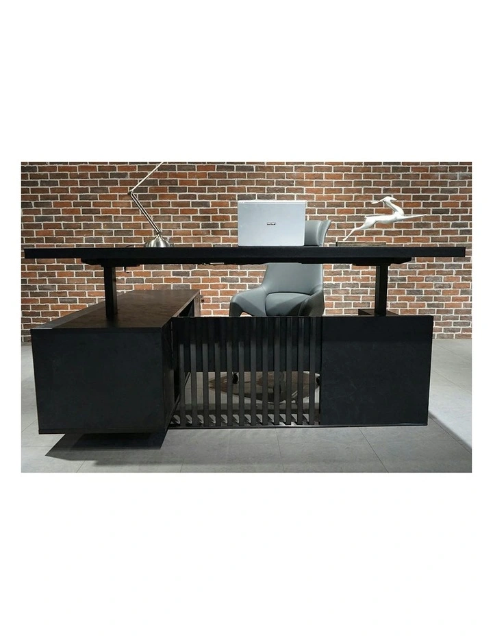 DAXTON Executive Desk with Right Return with Lift 200cm - Black image 7