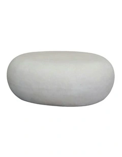 ROCCO Indoor & Outdoor Pebble Coffee Table 73cm - White Concrete