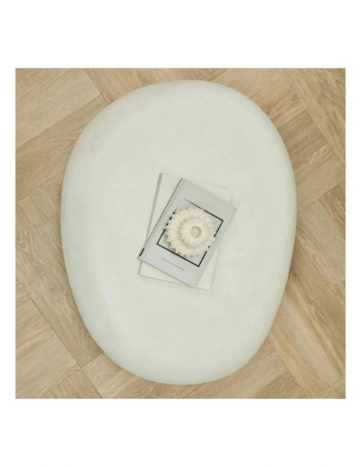 ROCCO Indoor & Outdoor Pebble Coffee Table 73cm - White Concrete image 5