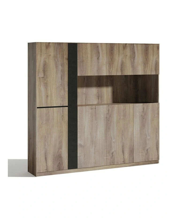 TRIBECA Display Wall Unit 218cm - Warm Oak image 1