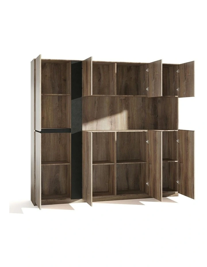 TRIBECA Display Wall Unit 218cm - Warm Oak image 2
