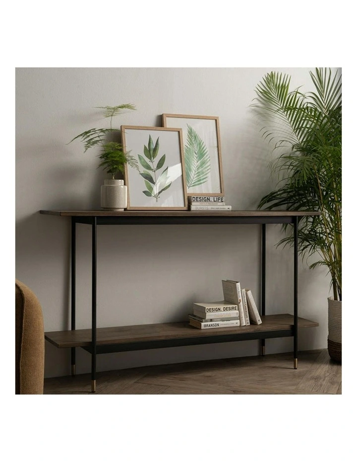 HAMILTON Console Table Solid Acacia Wood 140cm - Toffee image 2