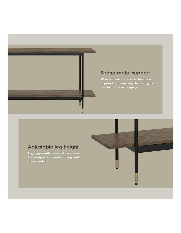 HAMILTON Console Table Solid Acacia Wood 140cm - Toffee image 7