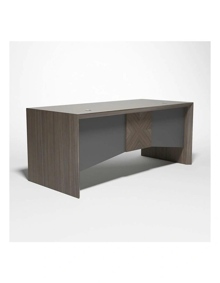MONTE Executive Desk with Reversible Mobile Return 180cm - Hazelnut & Grey image 3