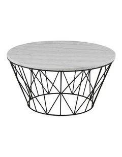 DARBY Coffee Table Marble 80cm - White