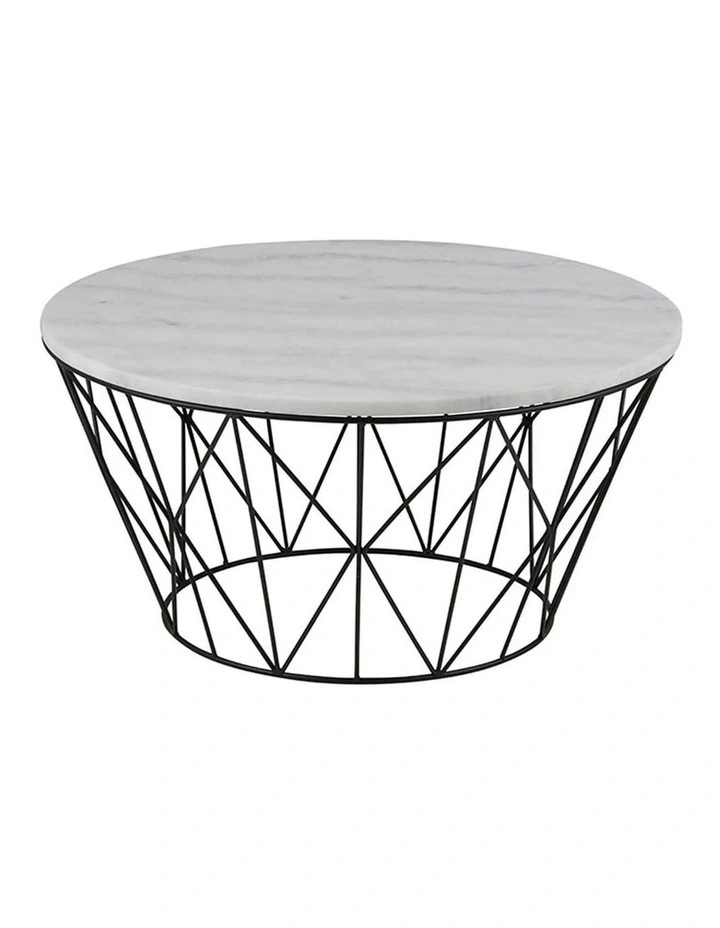 DARBY Coffee Table Marble 80cm - White image 1