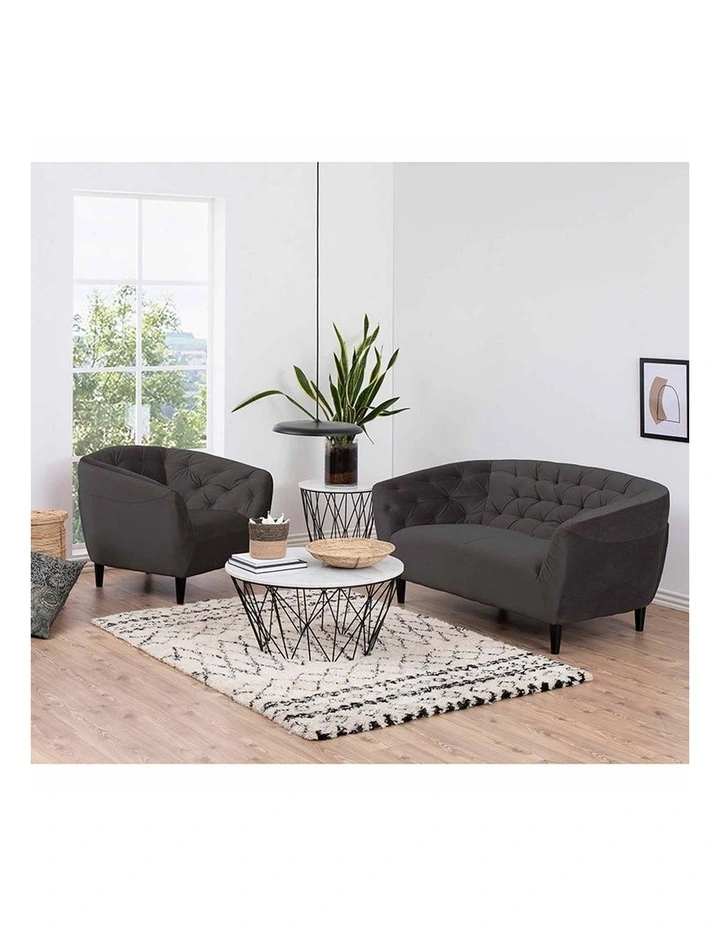 DARBY Coffee Table Marble 80cm - White image 2
