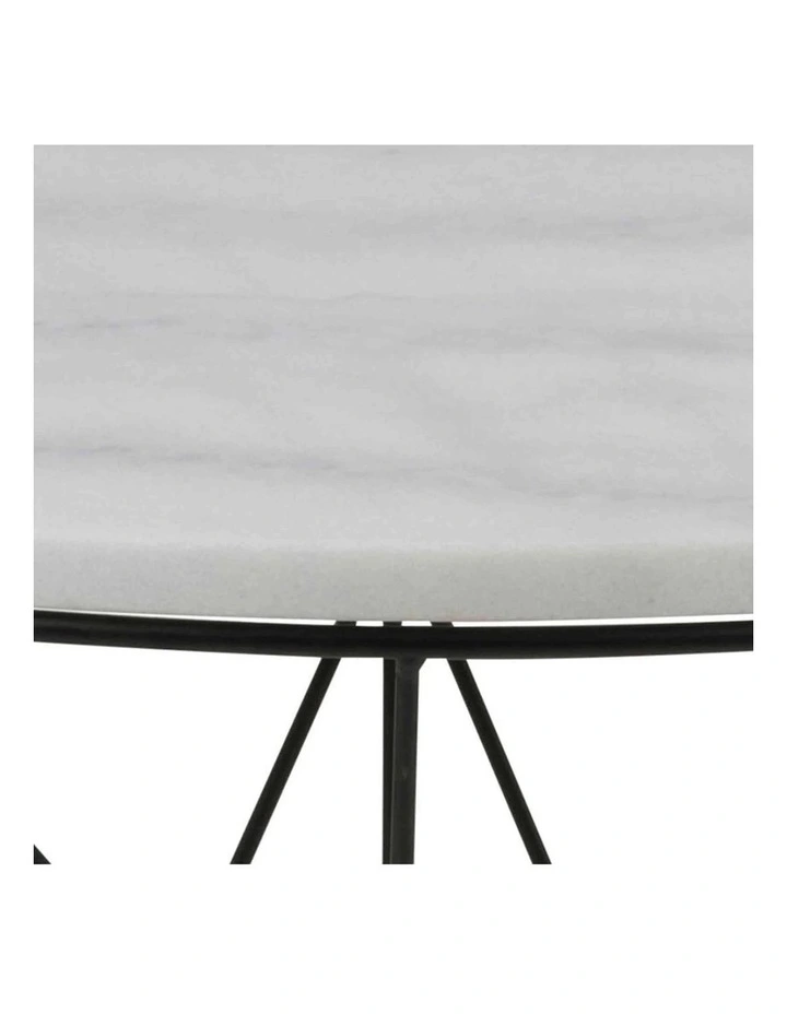 DARBY Coffee Table Marble 80cm - White image 5
