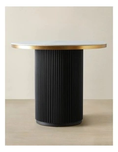 Archie Black Bar Table with White Sintered Stone Top