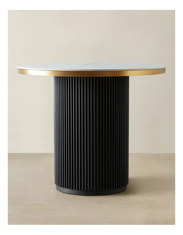 Archie Black Bar Table with White Sintered Stone Top image 1