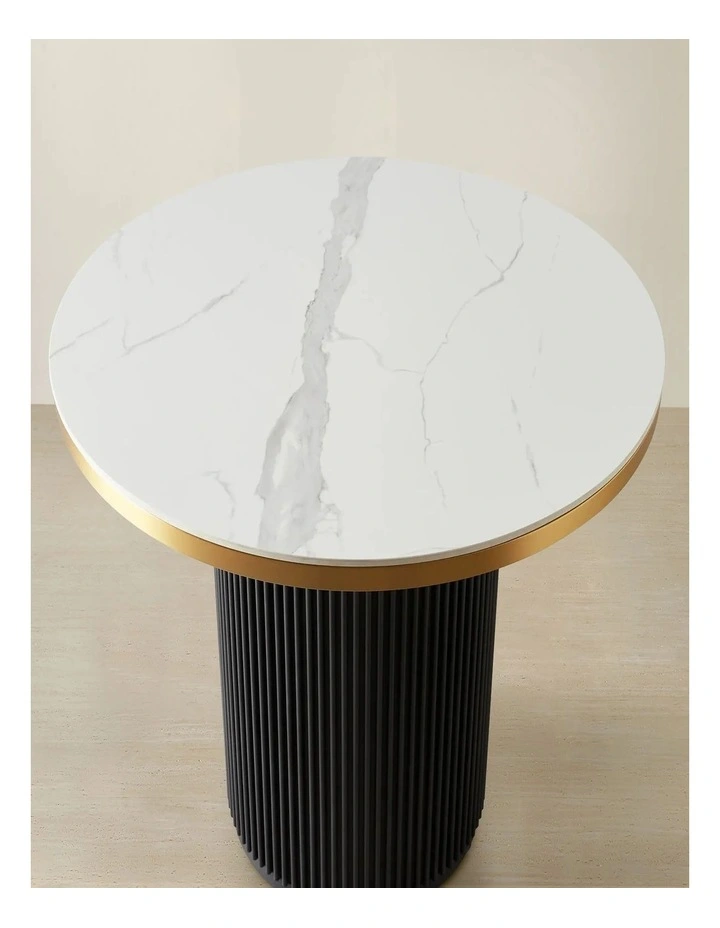 Archie Black Bar Table with White Sintered Stone Top image 3