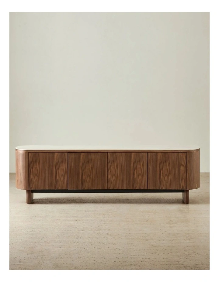 Sierra Walnut Brown Entertainment Unit - Sintered Stone Top image 1
