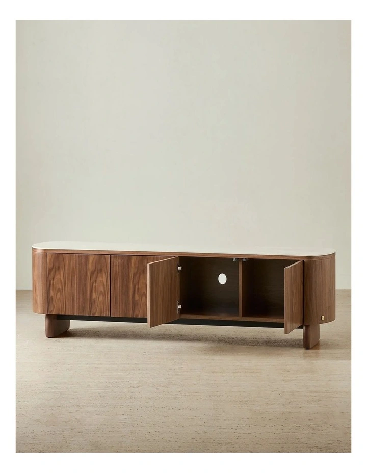 Sierra Walnut Brown Entertainment Unit - Sintered Stone Top image 4