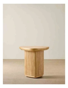 Terra Linea Light Brown Ash Veneer Triangular Side Table