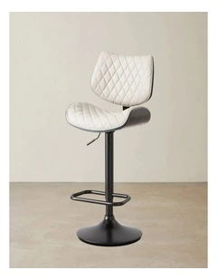 Cres Glacier Grey Vegan Leather Bar Stool