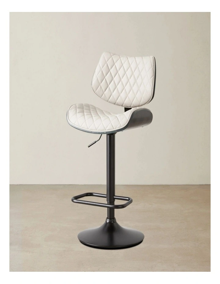 Cres Glacier Grey Vegan Leather Bar Stool image 1