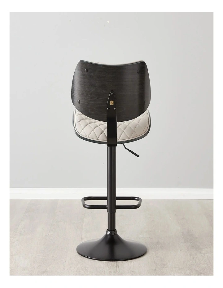 Cres Glacier Grey Vegan Leather Bar Stool image 2