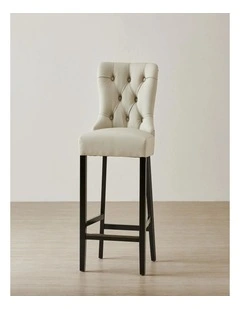Saxon II Cloud Grey Vegan Leather Bar Stool