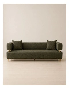 Malta II 3-Seater Green Chenille Fabric Sofa