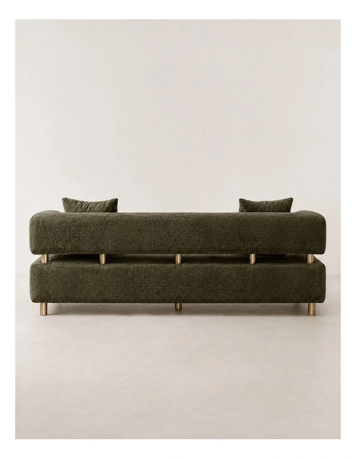 Malta II 3-Seater Green Chenille Fabric Sofa image 2