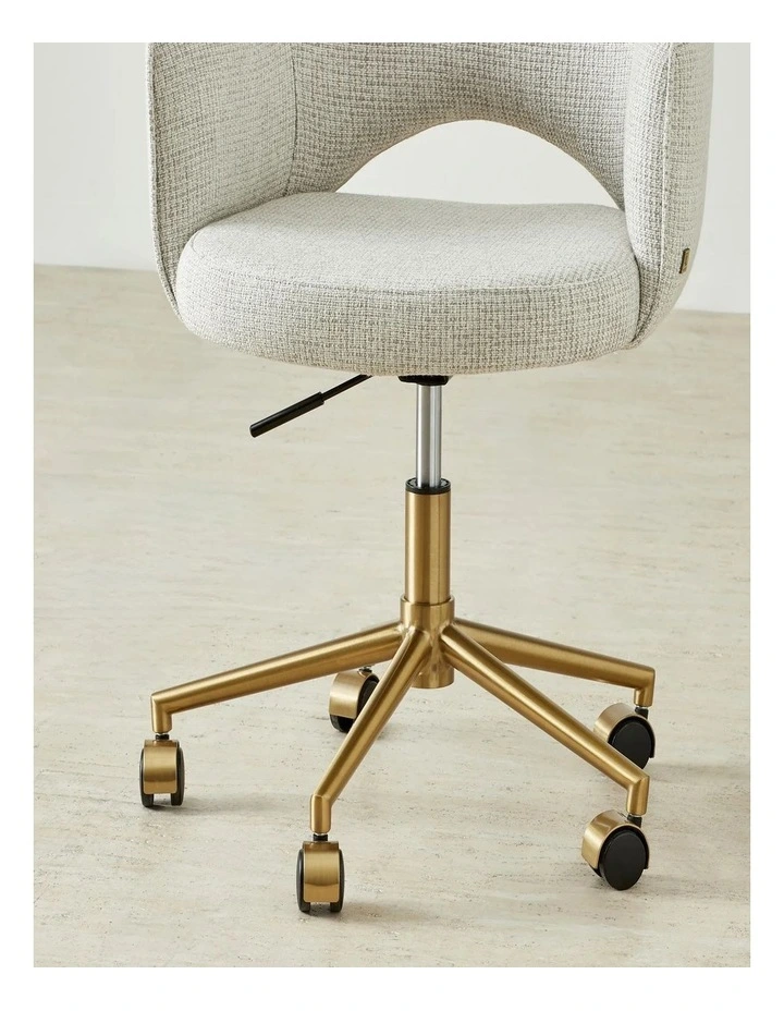 Adrianna Dove Grey Woven Fabric Desk Chair image 2