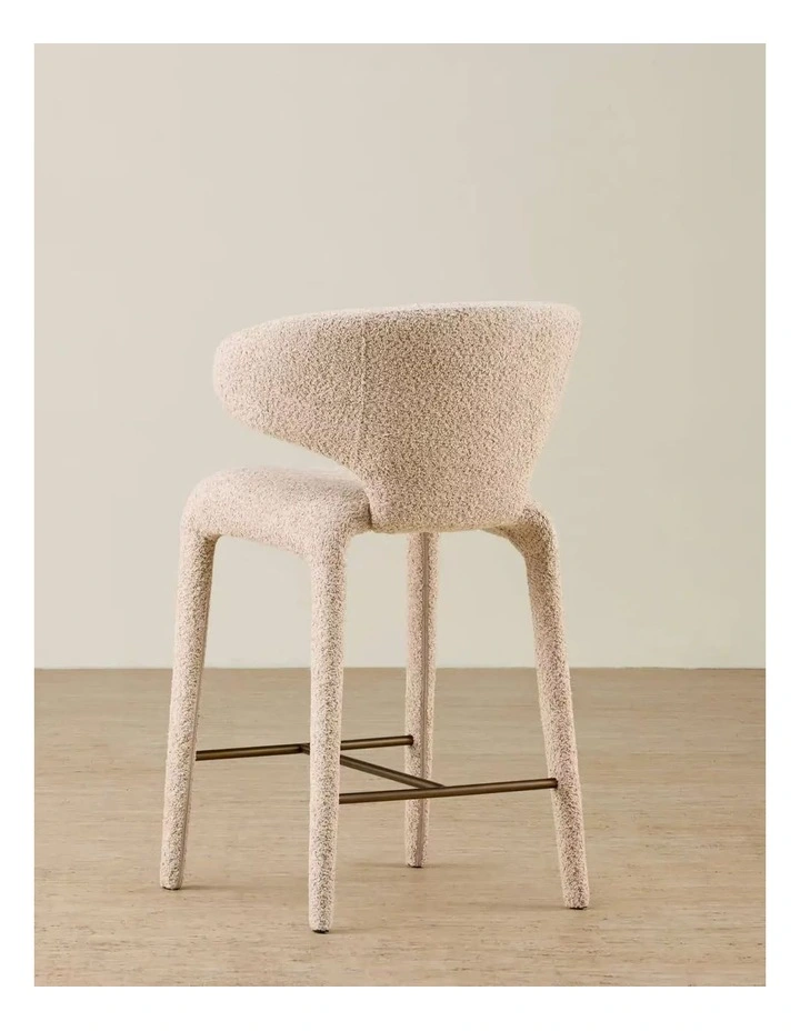 Debra Mid Beige Woven Fabric Counter Stool image 3