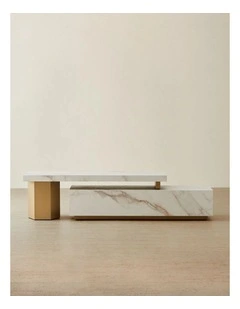 Thames Calacatta Oro - White Sintered Stone Entertainment Unit