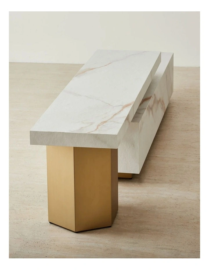 Thames Calacatta Oro - White Sintered Stone Entertainment Unit image 3