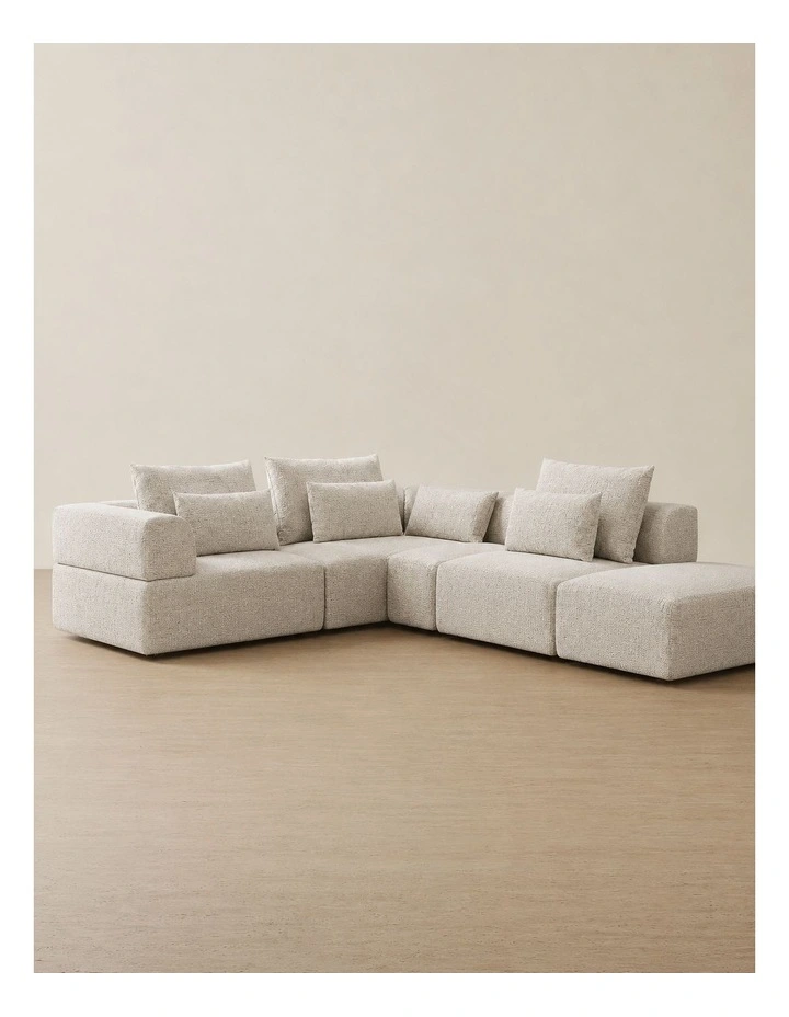 Riviera III Isabelline White Fabric Modular Sofa image 2