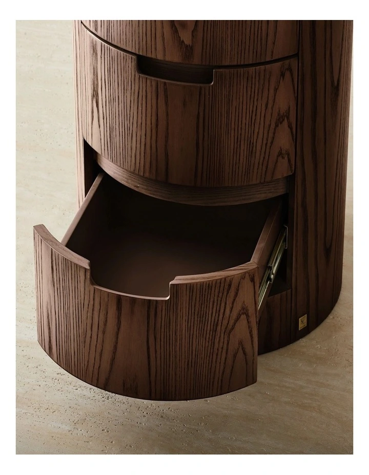 Terzetto Pandora Brown Sintered Stone Desk Table - Dark Brown Ash Legs image 3