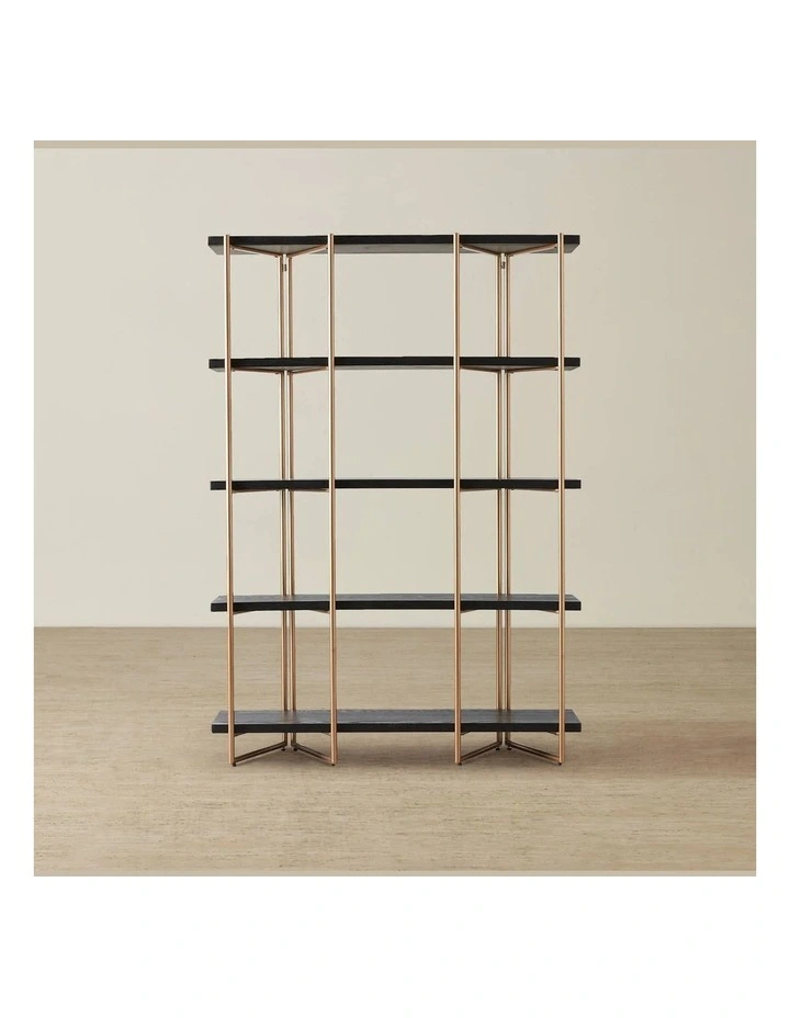 Heinrich Black Wooden Shelf image 1