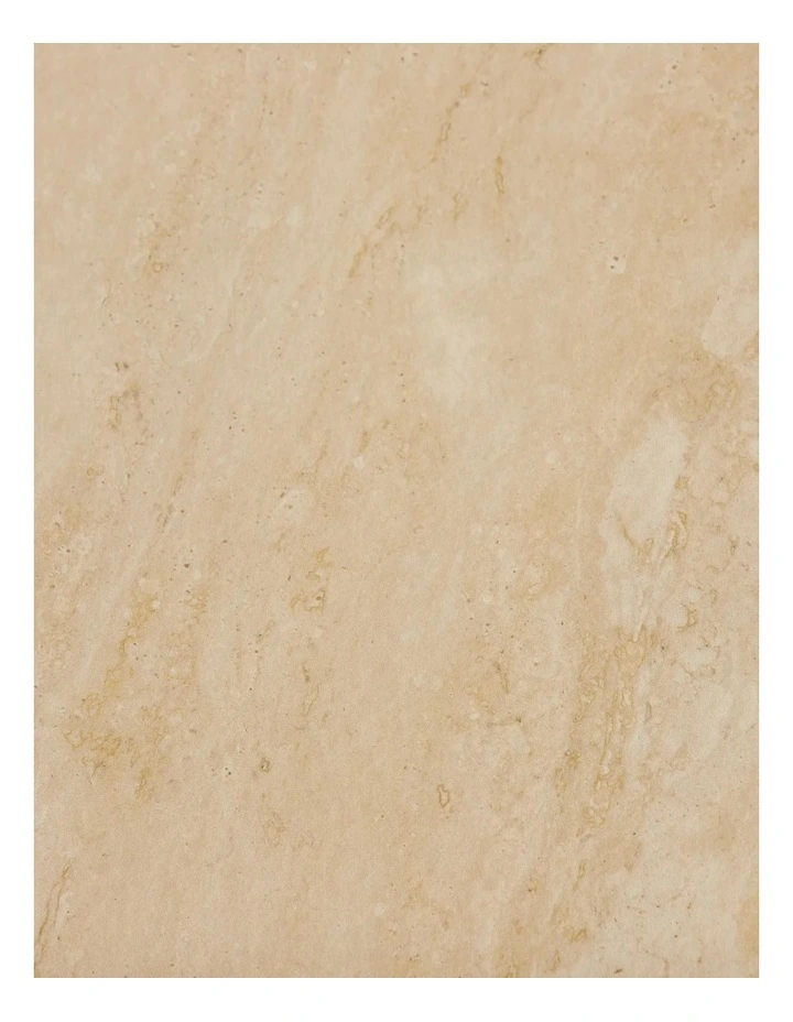 San Pierre Walnut Veneer Two-Leg Console Table with Travertine Finish Sintered Stone Top image 5