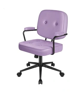 Office Chair Ergonomic Executive Computer Work Seat PU Leather Purple