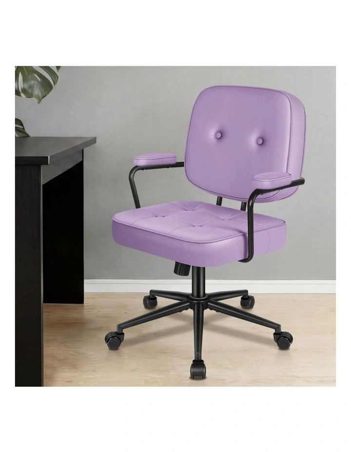 Office Chair Ergonomic Executive Computer Work Seat PU Leather Purple image 3