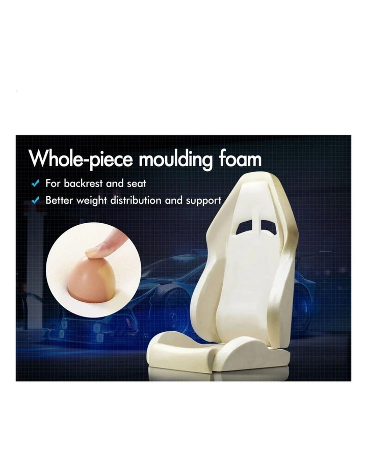Gaming Office Chair Racing Massage Computer Seat Footrest Sherpa Fleece image 5