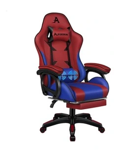 Gaming Office Chair Racing Massage Computer Seat Footrest Leather