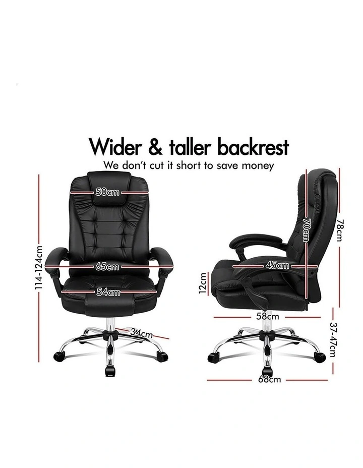 Office Chair PU Leather Seat Black image 3