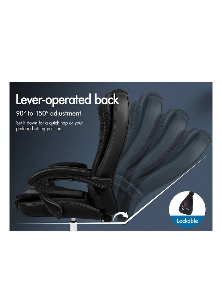 Office Chair PU Leather Seat Black image 5