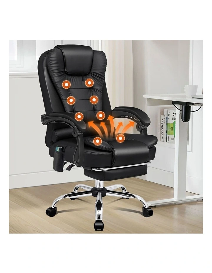 Office Chair Massage Heated Seat Black image 2