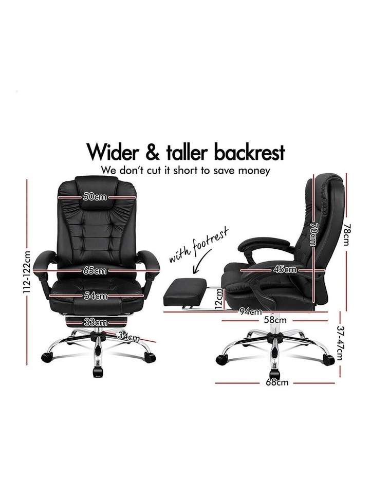 Office Chair Massage Heated Seat Black image 3