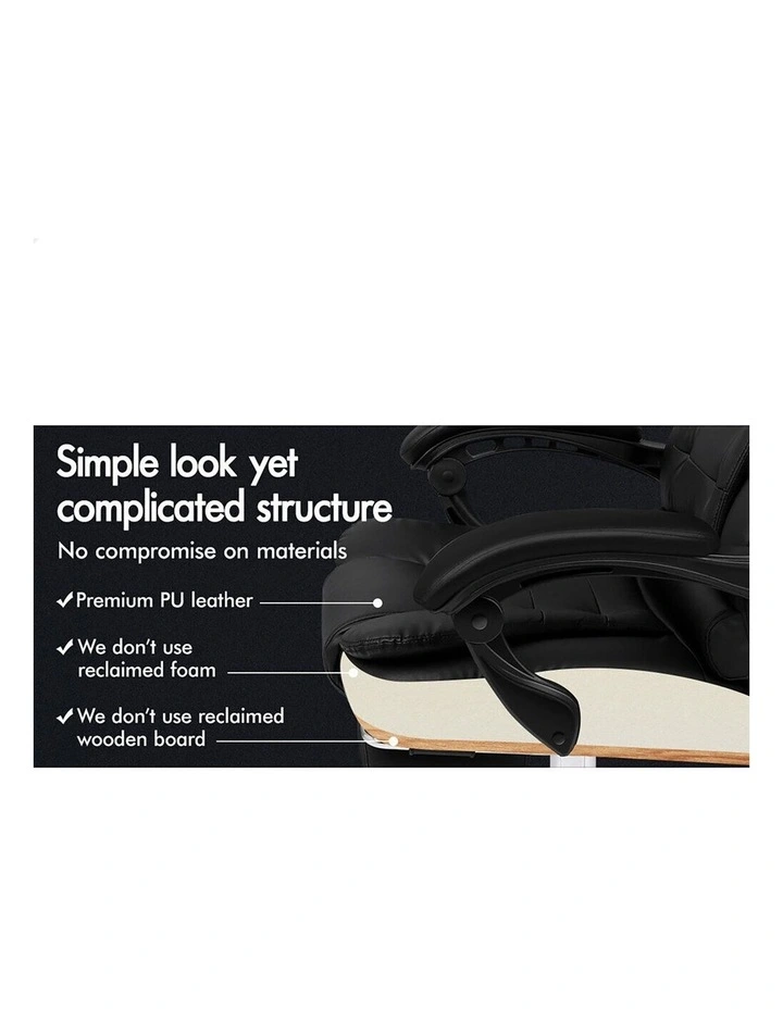 Office Chair Massage Heated Seat Black image 7