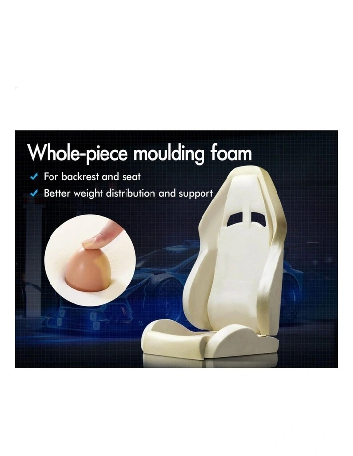 Gaming Office Chair Racing Massage Computer Seat Footrest Velvet image 3