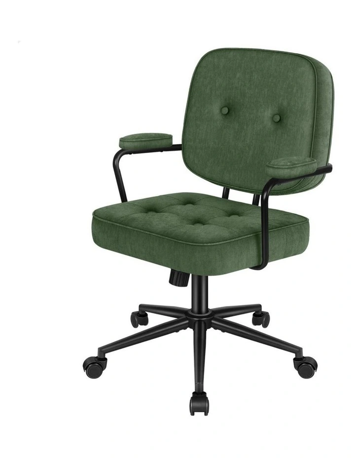 Office Chair Ergonomic Executive Computer Work Seat Chenille Green image 1