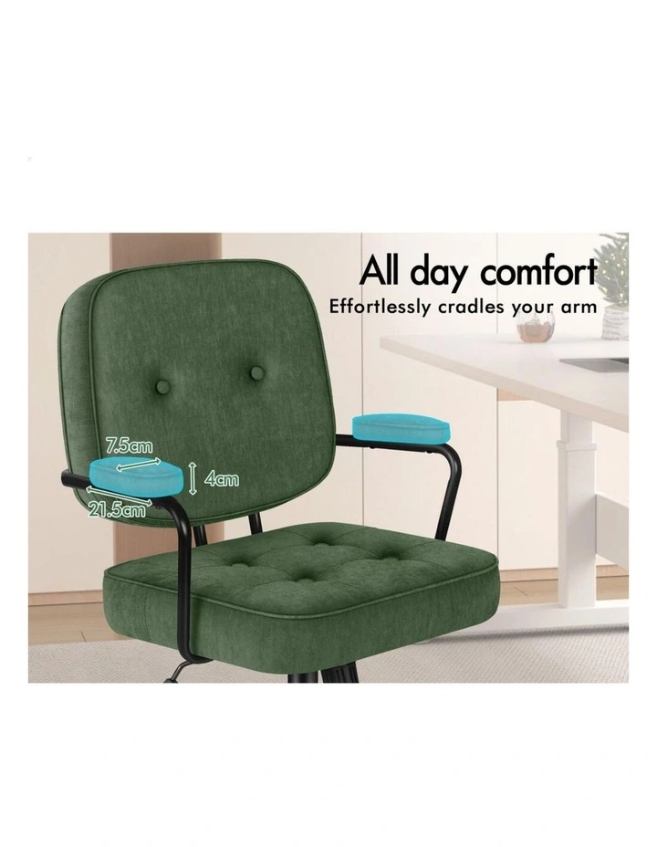 Office Chair Ergonomic Executive Computer Work Seat Chenille Green image 5