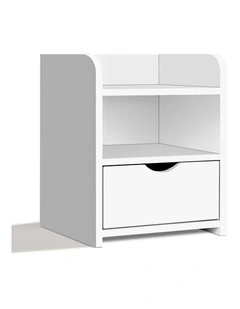 Bedside Table Open Shelf White