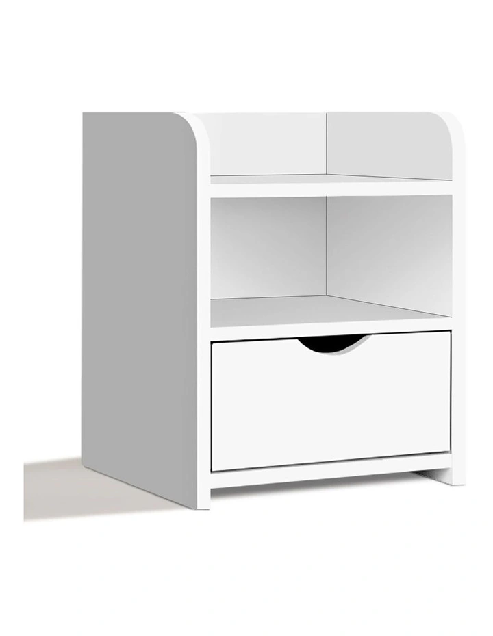 Bedside Table Open Shelf White image 1