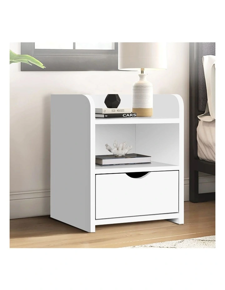 Bedside Table Open Shelf White image 4